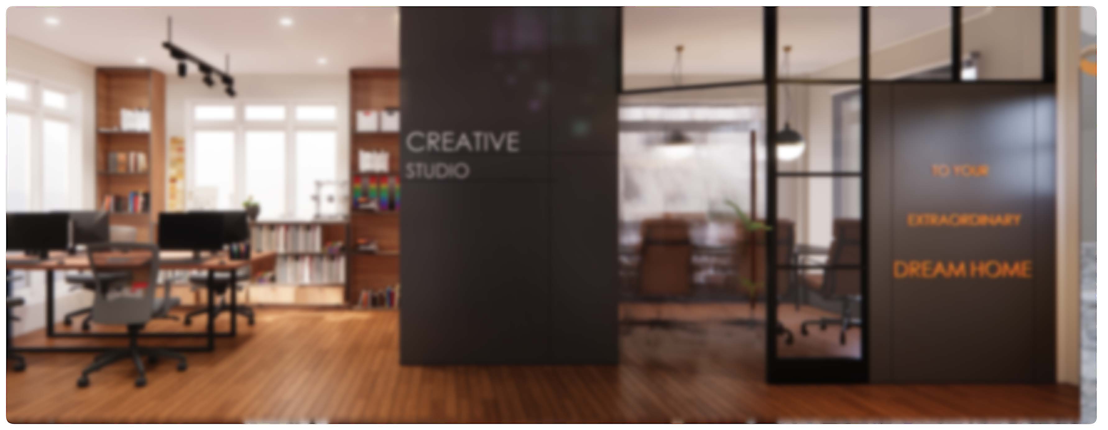 Apex creative studio workspace and branded meeting room